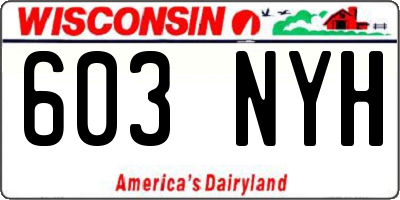 WI license plate 603NYH