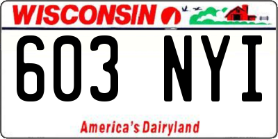 WI license plate 603NYI