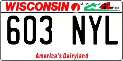WI license plate 603NYL