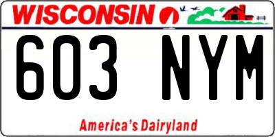 WI license plate 603NYM