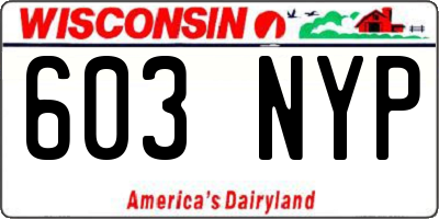 WI license plate 603NYP