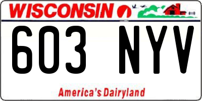 WI license plate 603NYV