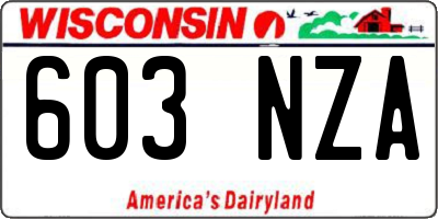 WI license plate 603NZA