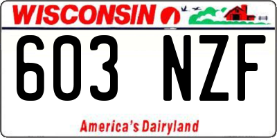 WI license plate 603NZF