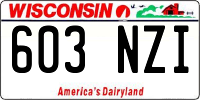 WI license plate 603NZI
