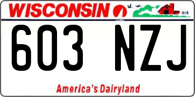 WI license plate 603NZJ