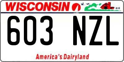 WI license plate 603NZL
