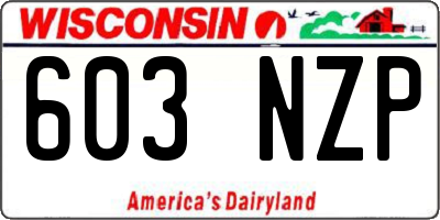 WI license plate 603NZP