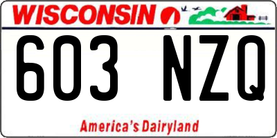 WI license plate 603NZQ