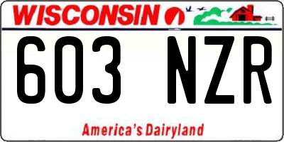 WI license plate 603NZR