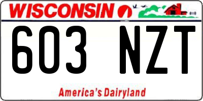 WI license plate 603NZT