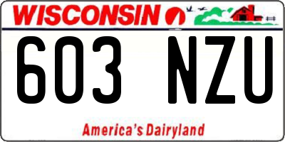 WI license plate 603NZU