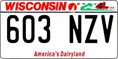 WI license plate 603NZV