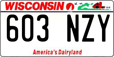 WI license plate 603NZY
