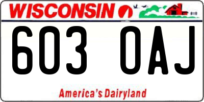 WI license plate 603OAJ
