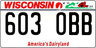 WI license plate 603OBB