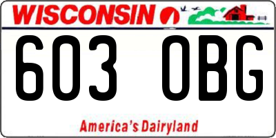 WI license plate 603OBG
