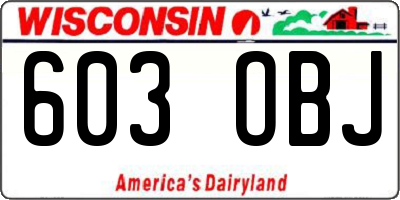 WI license plate 603OBJ