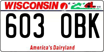 WI license plate 603OBK