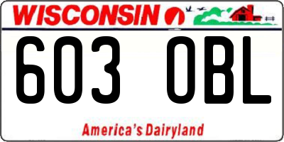WI license plate 603OBL