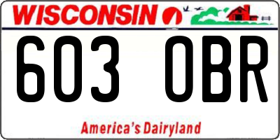 WI license plate 603OBR