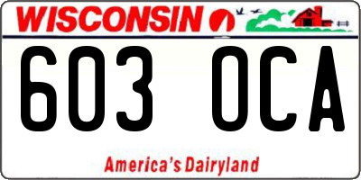 WI license plate 603OCA
