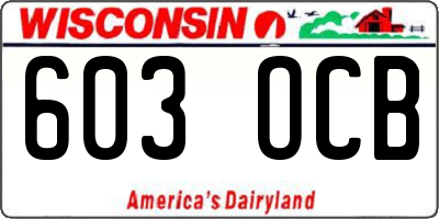 WI license plate 603OCB