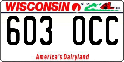 WI license plate 603OCC