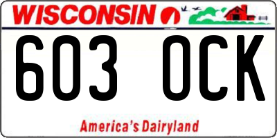 WI license plate 603OCK