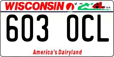 WI license plate 603OCL
