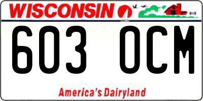 WI license plate 603OCM
