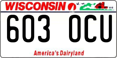 WI license plate 603OCU