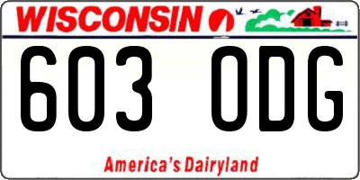 WI license plate 603ODG
