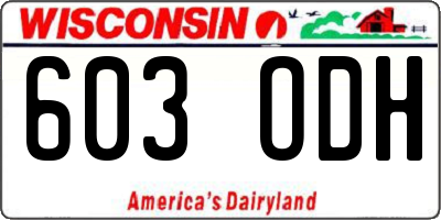 WI license plate 603ODH