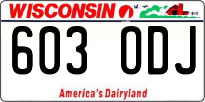 WI license plate 603ODJ