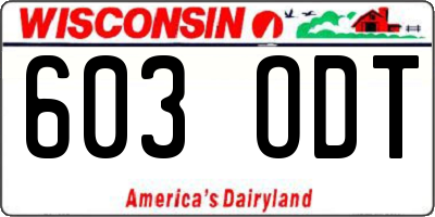 WI license plate 603ODT