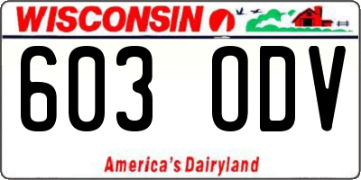 WI license plate 603ODV