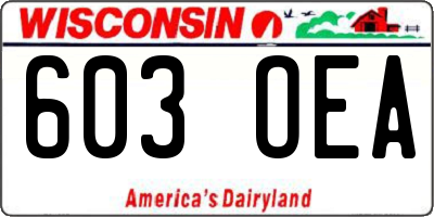WI license plate 603OEA