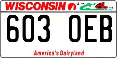 WI license plate 603OEB