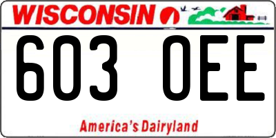 WI license plate 603OEE
