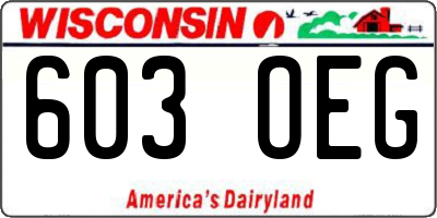 WI license plate 603OEG