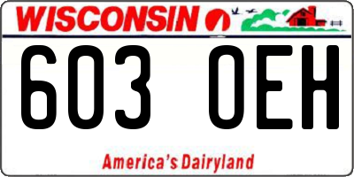 WI license plate 603OEH