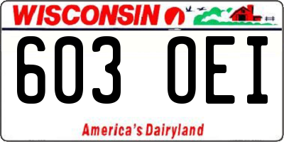 WI license plate 603OEI