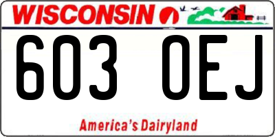 WI license plate 603OEJ