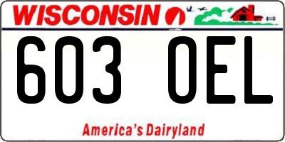 WI license plate 603OEL
