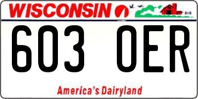 WI license plate 603OER