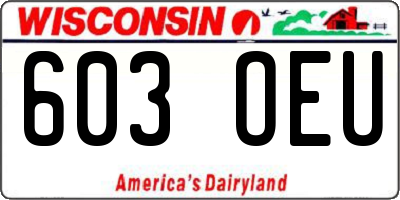 WI license plate 603OEU