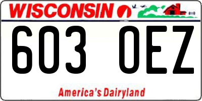 WI license plate 603OEZ