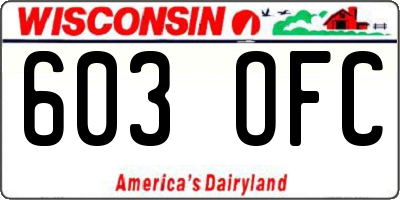 WI license plate 603OFC