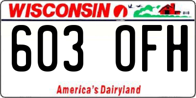 WI license plate 603OFH